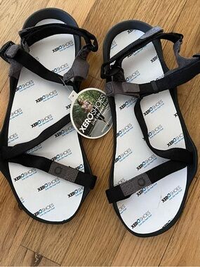 Xero Shoes Z-Trek Packable Sport Sandals Women's Size 10 Black Strappy Barefoot